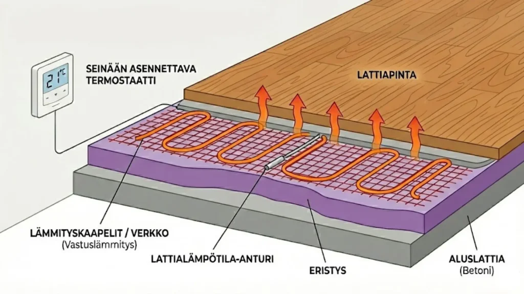 Miten sähköinen lattialämmitys toimii